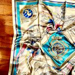 Vintage RETRO Nautical Theme ships ,Boat Wheel&Anchor large silky Scarf 35/35 Multiple Photo 8