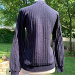 Leo & Ugo Paris France Vertical Metallic Blue Sweater Size 1 US 4 Top Rtl $245 Photo 3