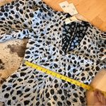 Ganni NWT Jacquard V-Neck Puff Sleeve Blouse in Leopard Print Size 34 XS Photo 5