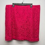 Merona  Crochet Lace Feminine Bold Vibrant Fuchsia Party Mini Skirt Womens 18 Photo 0