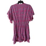 Sabina Musayev Liri Pink Ruffle Mini Dress Metallic Silver Dot Small no belt Photo 4