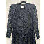 Vtg Gothic Dress 8 Halloween Black Floral Lace Sheer Sleeve Emo Wedding Union Photo 4