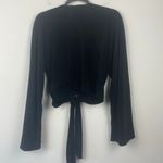 Blue Life  CRYSTAL‎ PLEATED KIMONO TIE FRONT TOP RIBBED BLACK KNOTTED KNOT XS/S Photo 10