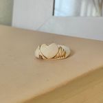 White Carved Heart Shell Beachy Ring “Eritrea” Bohemian Tropical Hawaii Neutral Jewelry Photo 4