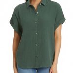 Jessica Simpson Cotton Gauze Short-Sleeve Button-Up Top NWT Small Photo 0