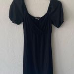 Missguided  black short puffy mesh sleeve mini dress Photo 2