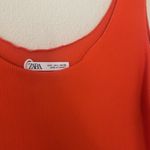 ZARA Women's Orange Ribbed Sleeveless Top Size L Photo 4