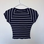 ALC Frank A.L.C Sabina Striped Crop Top In Navy Small Photo 3
