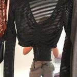 Urban Outfitters Crop Long Sleeve Sheer Top Photo 0