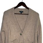 J.Crew  Wool Blend Button Down Long Sleeve Cardigan Sweater Pockets XS Brown Photo 2