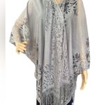 NWT AD 1pc Solid Color Lace Shawl Loose Thin Breathable Tassel Cardigan Grey OS Gray Size undefined Photo 1