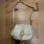 Ralph Lauren Gold Textured Leather Crossbody Bag with Tassel Detail — Boho Saddle Style Photo 8