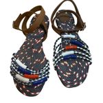Tory Burch Braided Leather Flat Sandal Size 7 Photo 0