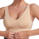 Seamless Comfortable Sports Bralette for Yoga Gym Workout Bra Top Flesh 6XL Tan Size 5X Photo 0