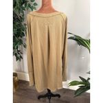 Free People Tan Waffle Knit Long Sleeve Thermal Shirt Top Women's Large Photo 2