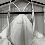 Elliatt Janelle White Floral Applique Halter Neck Midi Dress Size XL Pearl Slit Photo 9