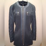 Apt. 9  Women's SZ-S Black Dressy Jacket Faux Boiled Wool Quilted Sleeves Photo 1