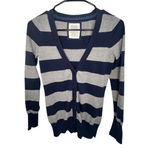 Heritage 1981 V-Neck Preppy Button Front Striped Cardigan Sweater Photo 0