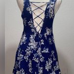 En Crême En Creme Blue Floral Mini Dress Lace Sz S Photo 1