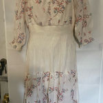 Fig and Flower Cream Dress with Multicolor Embroidery Size L Photo 0