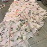 Mac Duggal IEENA FOR 
Light Pink Floral Print Asymmetrical Ruffle Hem Dress Photo 7