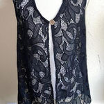 ANTHONY‎ Originals WOMENS BLACK LACE KnItted Sleeveless Cardigan SIZE XS Photo 0