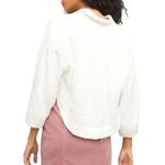 Free People  Cozy Dreams Top Textured Cotton Loose Pullover in Soft White Size XS Photo 6