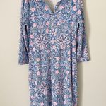 Lilly Pulitzer  Size S Reema 3/4 Sleeve Blue Printed Polo Dress Knee Length Photo 0