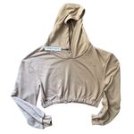 For Love & Lemons NWT L Ellie Hoodie Jacket Beige Latte Cropped Sweatshirt And Photo 2