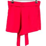 Parker High Waisted Shorts Pink Pleated Belted Woven Dressy Size Small Photo 2