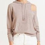 Roan + Ryan Corinne Shoulder Cut Out Hoodie Sweater Sweatshirt Tan Beige XS Photo 0