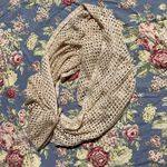 Creme sparkle gold knitted cowl neck scarf Photo 0