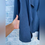 GRETCHEN SCOTT teal Open Front Long Sleeve Waterfall Cardigan Sweater Sueded XS Blue Photo 2