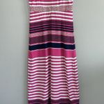 J. McLaughlin Striped V Neck Maxi Dress Pink White Blue Size M Lace CUSTOMIZED Photo 5