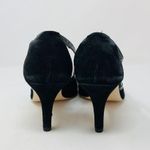 Black suede peep toe heels, made in Italy Size 7.5 Photo 4
