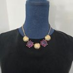 Boutique Gold Chain with Purple Neckkace and Earrings Set Photo 7