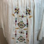 Angie White Embroidered Boho Tunic Top Blouse Dolman Sleeve Size L Photo 1