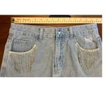 Harper Heritage Denim Shorts Rhinestone Fringe Cut Off Distressed Light Wash 28 Blue Photo 5