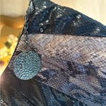 Nine West  Faux Python Snake Print Black Metallic Clutch Photo 2