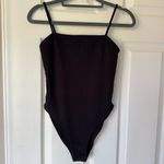 Topshop Black Square Neck Tank Bodysuit Photo 1