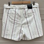 Banana Republic NWT  5” White Multicolor Stripe Tie Waist Trouser Shorts Size 12 Photo 2