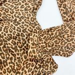 Something Navy Twist Front Long Sleeve Double Printed Midi Dress Leopard Floral Photo 7