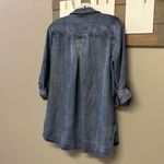 Side Stitch Dark Wash Long Sleeve Lyocell Botton Down Shirt Photo 5