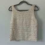 Vintage Park Storyk NY 60s Ivory White Sleeveless Iridescent Sequin Top S Photo 1