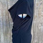 carole little Black Drape Front Red Underlay Blouse Size M Photo 4