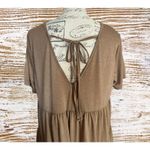 SHEIN LUNE Plus Tie Back Ruffle Hem Blouse Brown Size XL Photo 5