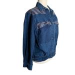 EXPRESS Vintage 90s Pacific  Denim Jacket M Blue Snap Front Pockets Long Sleeve Photo 4