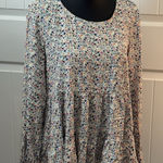 Jane and Delancey  Anthro Sz‎ M Long Sleeve Peplum Cottagecore Peasant Tiered Top Photo 0