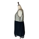 Umgee  Silver Metallic And Black Skirt V‎ Neck Sleeveless Mini Dress Size L Photo 2
