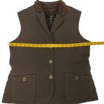 Talbots Women's Brown Quilted Vest Corduroy Collar Sleeveless Button Size Small Photo 6